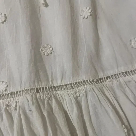 Prairie Cottagecore White Embroidered Dress | Farm Rio XL - Picture 6 of 10